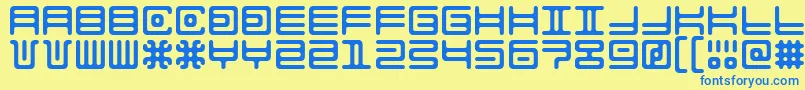 AlienDouble Font – Blue Fonts on Yellow Background