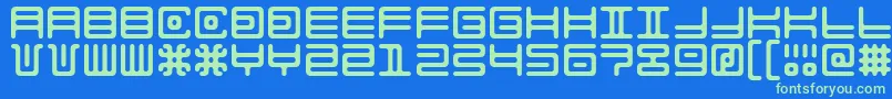 AlienDouble Font – Green Fonts on Blue Background