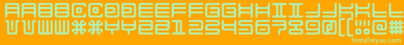AlienDouble Font – Green Fonts on Orange Background