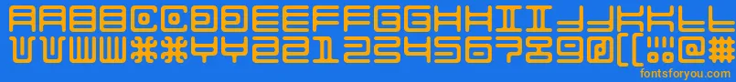 AlienDouble Font – Orange Fonts on Blue Background