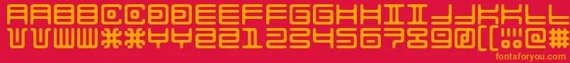 AlienDouble Font – Orange Fonts on Red Background