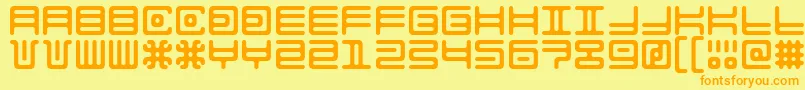 AlienDouble Font – Orange Fonts on Yellow Background