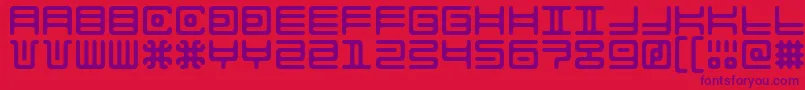 AlienDouble Font – Purple Fonts on Red Background