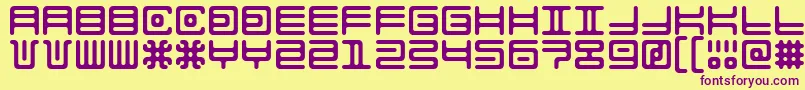 AlienDouble Font – Purple Fonts on Yellow Background