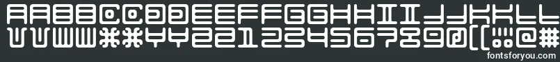 AlienDouble-fontti – valkoiset fontit mustalla taustalla