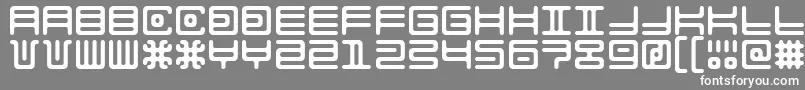 フォントAlienDouble – 灰色の背景に白い文字