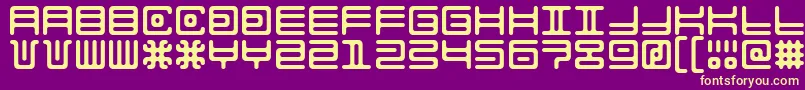 AlienDouble Font – Yellow Fonts on Purple Background