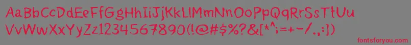 Talktothehand Font – Red Fonts on Gray Background
