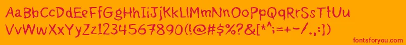 Talktothehand Font – Red Fonts on Orange Background