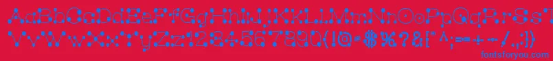 MatchstickSlim Font – Blue Fonts on Red Background