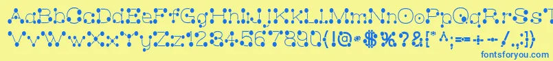 MatchstickSlim Font – Blue Fonts on Yellow Background