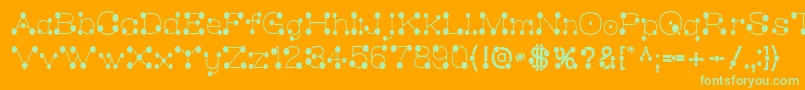 MatchstickSlim Font – Green Fonts on Orange Background