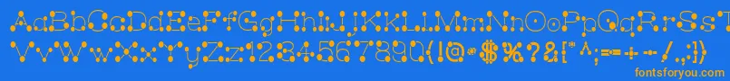 Fonte MatchstickSlim – fontes laranjas em um fundo azul