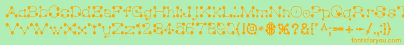 MatchstickSlim Font – Orange Fonts on Green Background