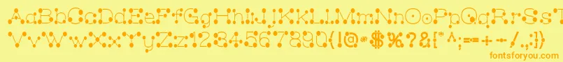 MatchstickSlim Font – Orange Fonts on Yellow Background