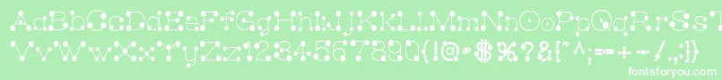 Fonte MatchstickSlim – fontes brancas em um fundo verde