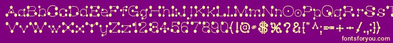 MatchstickSlim-Schriftart – Gelbe Schriften auf violettem Hintergrund