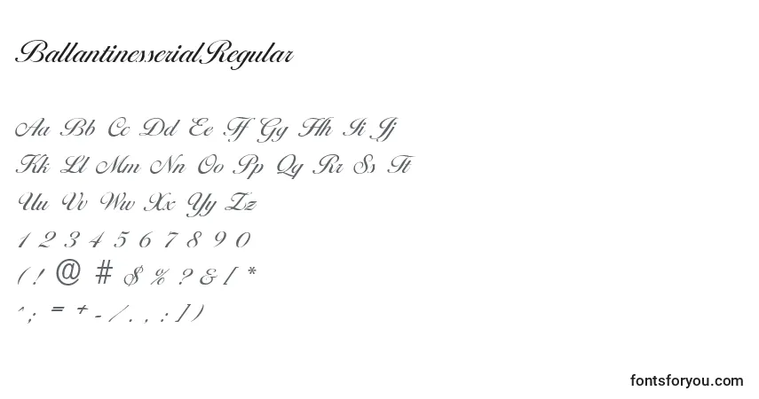 Czcionka BallantinesserialRegular – alfabet, cyfry, specjalne znaki