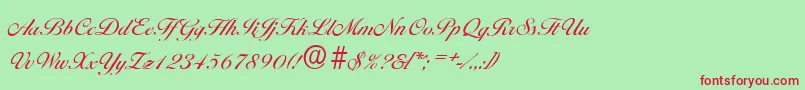 BallantinesserialRegular Font – Red Fonts on Green Background