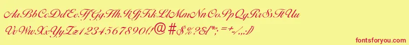 BallantinesserialRegular Font – Red Fonts on Yellow Background