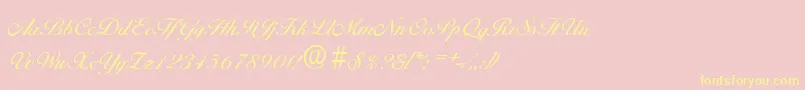 BallantinesserialRegular-Schriftart – Gelbe Schriften auf rosa Hintergrund