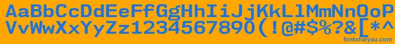 Nk57MonospaceSeBd-Schriftart – Blaue Schriften auf orangefarbenem Hintergrund