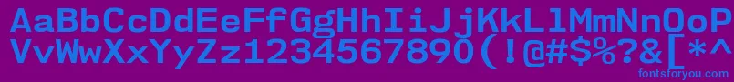 Nk57MonospaceSeBd Font – Blue Fonts on Purple Background