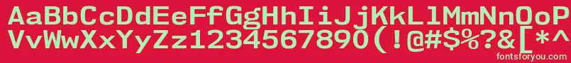 Nk57MonospaceSeBd Font – Green Fonts on Red Background