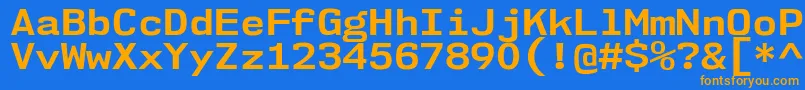 Nk57MonospaceSeBd Font – Orange Fonts on Blue Background