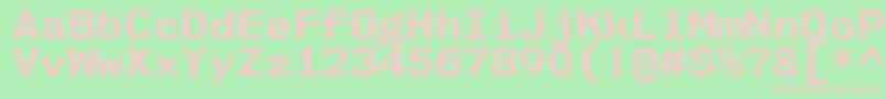 Nk57MonospaceSeBd-Schriftart – Rosa Schriften auf grünem Hintergrund