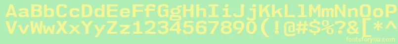 Nk57MonospaceSeBd Font – Yellow Fonts on Green Background