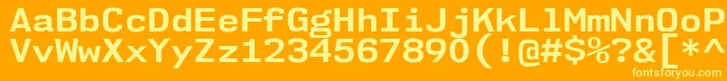 Nk57MonospaceSeBd Font – Yellow Fonts on Orange Background