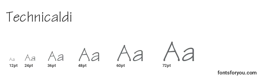 Technicaldi Font Sizes