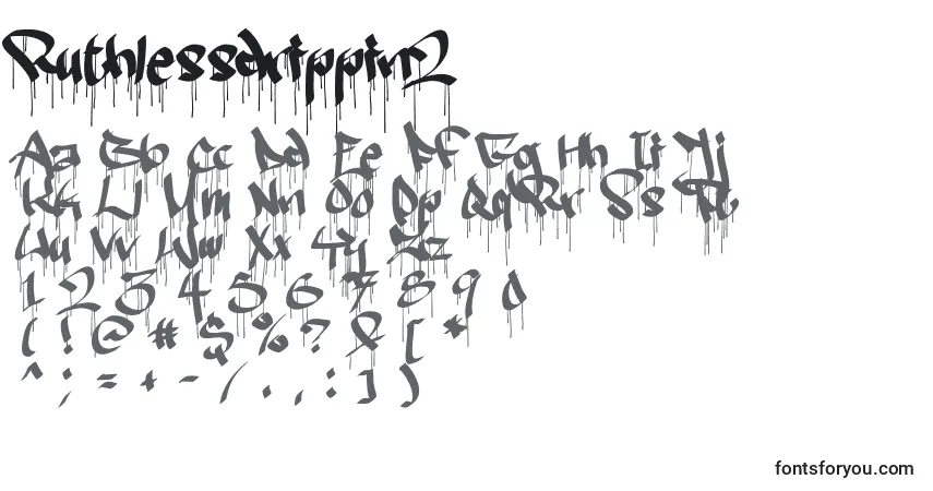 A fonte Ruthlessdrippin2 – alfabeto, números, caracteres especiais
