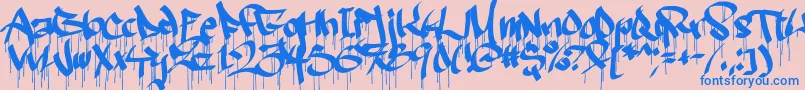 fuente Ruthlessdrippin2 – Fuentes Azules Sobre Fondo Rosa