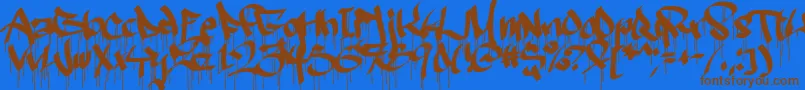 Ruthlessdrippin2 Font – Brown Fonts on Blue Background