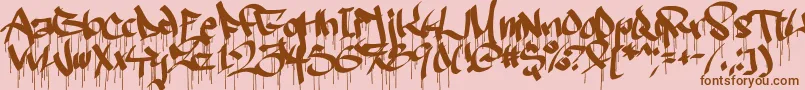 Ruthlessdrippin2 Font – Brown Fonts on Pink Background