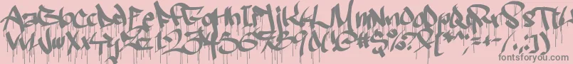 フォントRuthlessdrippin2 – ピンクの背景に灰色の文字