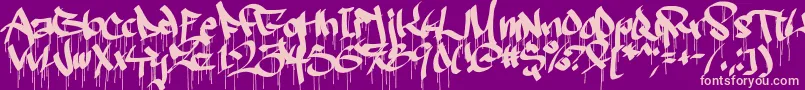 Ruthlessdrippin2 Font – Pink Fonts on Purple Background