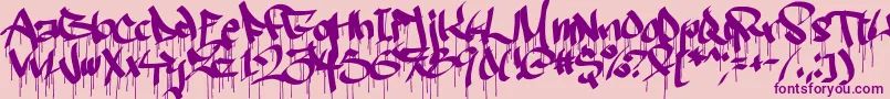 Ruthlessdrippin2-Schriftart – Violette Schriften auf rosa Hintergrund