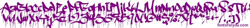 Ruthlessdrippin2-Schriftart – Violette Schriften auf weißem Hintergrund