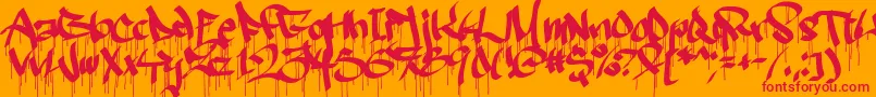 Ruthlessdrippin2 Font – Red Fonts on Orange Background