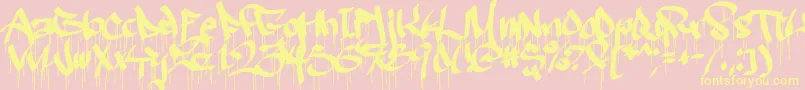 Ruthlessdrippin2 Font – Yellow Fonts on Pink Background