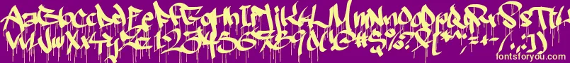 Ruthlessdrippin2 Font – Yellow Fonts on Purple Background