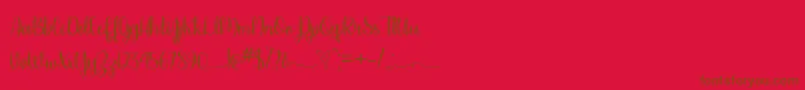 Fonte PleaseDontTakeMyManOtf – fontes marrons em um fundo vermelho