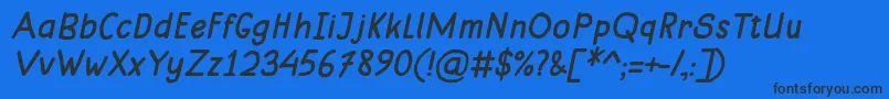 MungkinItalic Font – Black Fonts on Blue Background