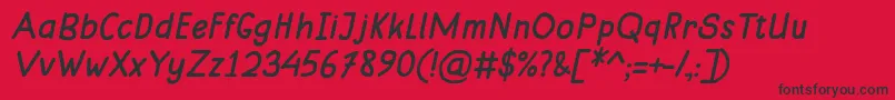 MungkinItalic-Schriftart – Schwarze Schriften auf rotem Hintergrund