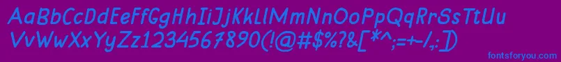 MungkinItalic Font – Blue Fonts on Purple Background