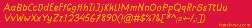 MungkinItalic Font – Orange Fonts on Red Background