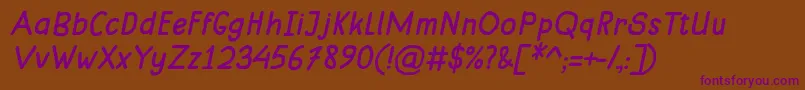 MungkinItalic Font – Purple Fonts on Brown Background